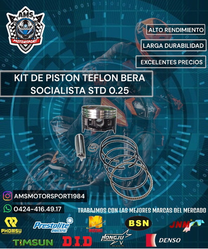 Kit De Teflon Bera Socialista Std 0.25