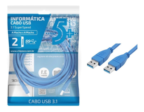 Cabo Extensor Usb 3.1 A Macho X A Macho 2,0 Metros Extensão