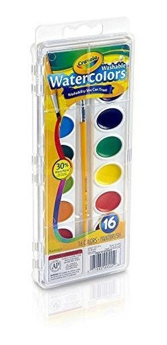 Crayola Lavable Pintura De Acuarela Acuarelas, 16ct, Ast (pa