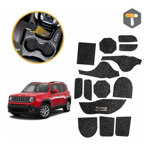 Imagem 2 de 4 de Jogo De Tapetes Jeep Renegade Porta Objetos Copo