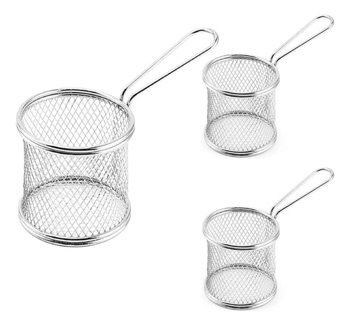 X3 Mini Cesta Para Servir Papas Fritas Nuggets Canasto 10x10