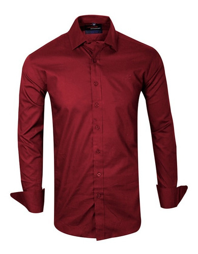 Camisas Elastizadas Hombre Lisas Vestir Vip Quality Import