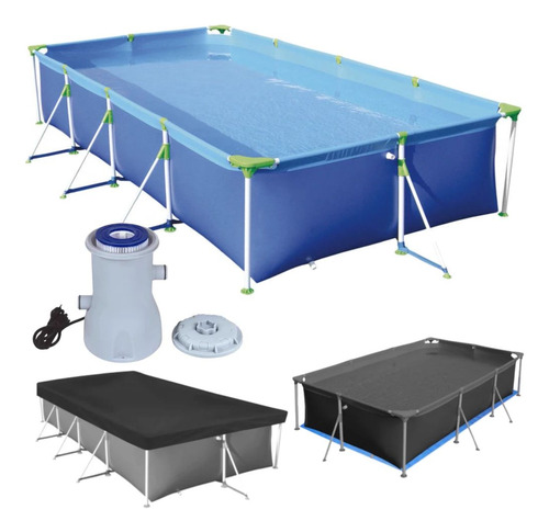 Piscina 5000 L Premium Com Capa + Forro + Bomba Filtro 220v