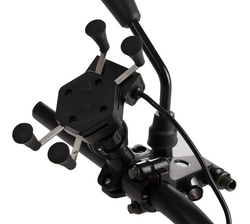 Imagen 2 de 5 de Soporte Celular Moto Con Cargador Usb Motoscba