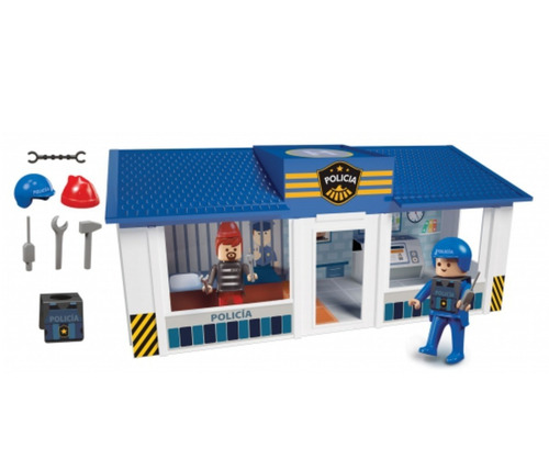 Flokys Estación De Policía Con 2 Figuras