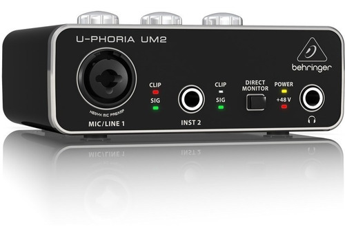 Placa De Sonido Behringer U-phoria Um2 Usb C/phantom Y Xlr