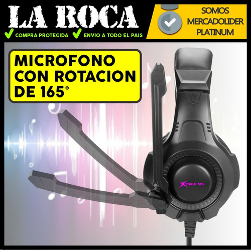 Imagen 6 de 10 de Auricular Gamer Luz Rgb Microfono Gaming Xbox Ps4