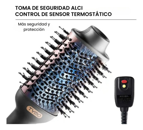 Cepillo Peine Alaciador Electrico Secadora de Aire Para Cabello Tymo Volumizer Peine Secador Alaciador Ionico 3 en 1