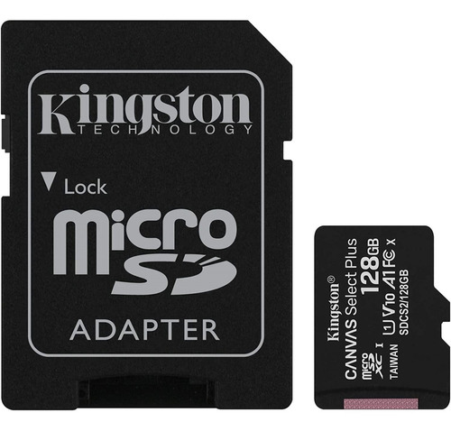 Tarjeta de memoria Kingston SDCS2SP  Canvas Select Plus con adaptador SD 128GB