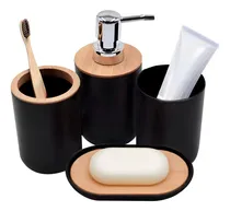 Comprar Accesorios Para Baño Set 4pz Juego De Baño Elegante Moderno Color Negro