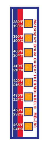 Tira Indicadora Temperatura Pinza Freno °f Etiquetas)