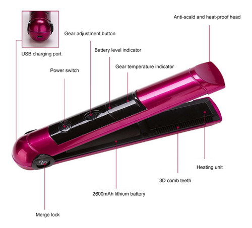 Rizador De Pelo Mini, Recargable Por Usb, Multifuncional