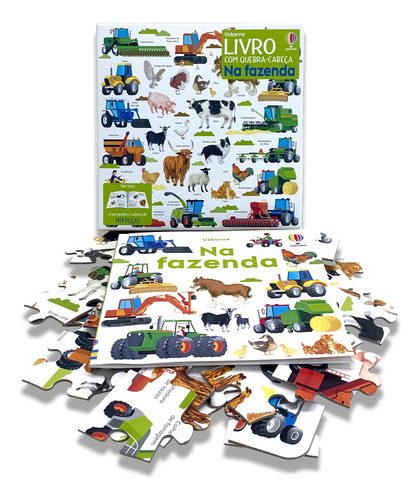 Livro Infantil - Na Fazenda: Livro Com Quebra Cabeça - Usbo