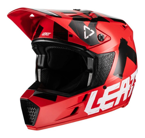 Capacete Leatt Moto 3.5 Vermelho - Motocross Trilha Enduro