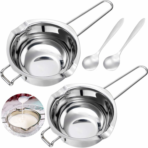 2 Pieces Stainless Steel Double Boiler Pot Baking Melting Po