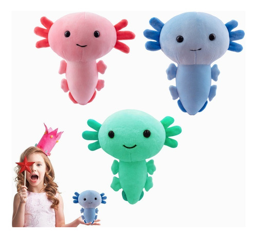 Peluche Ajolote Colores Adorable Axolotl Kawaii 20cm Color Rosa