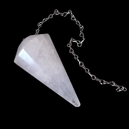 Pêndulo De Pedra Cristal Quartzo Branco Natural Radiestesia