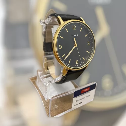 Reloj Timex Southview con correa de piel para hombre, de 41mm,  bronceado/tono oro rosado/blanco