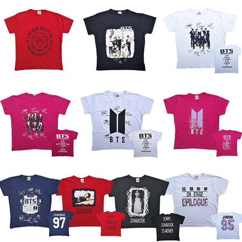 Kit10 Camisa Kpop Camiseta Bts Todos Os Integrantes 100% ALG
