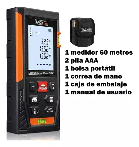 Medidor De Distancia Laser Digital Cinta Metrica Laser Precisa Hasta 60  Amarillo