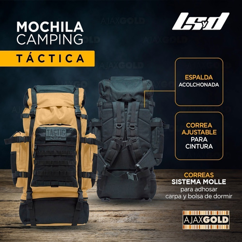Mochila Mochilero Tactica 70 Lts Reforzada Camping Viaje