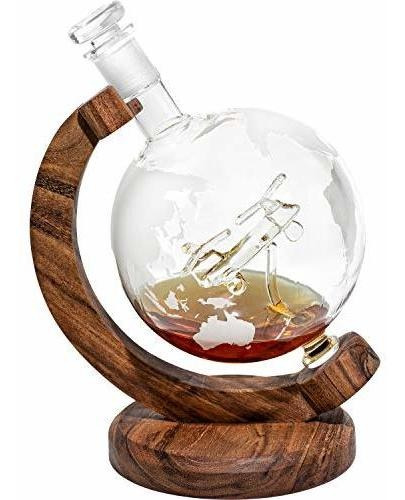 Ch46 Sea Knight Etched Globe Whiskey Decanter - Air Force Gi