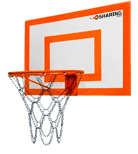 Imagen 1 de 7 de Tablero Basket Exterior + Aro Reforzado Macizo + Red Cadena