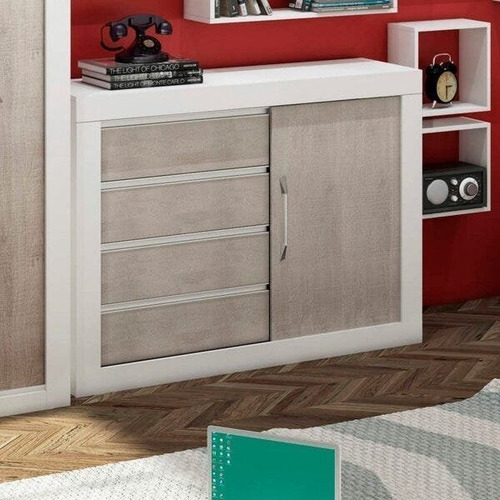 Cômoda 1 Porta De Correr 4 Gavetas Móveis Percasa Cc