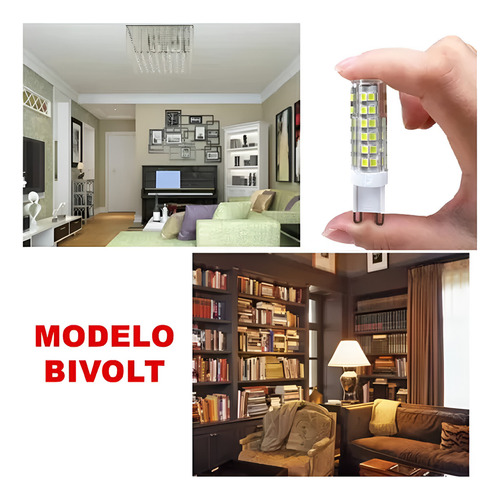 Lâmpada Halopim Led Branco Quente P/ Abajur Lustres G9 18w