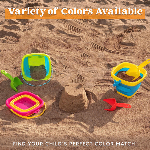 Cubos Plegables De Silicona 3 Unidades Para Playa Y Arena