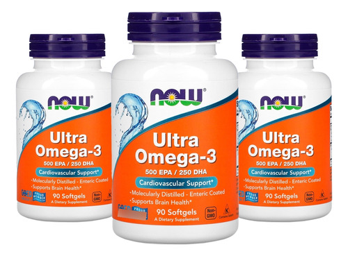 Ultra Ômega 3 Now Foods 90 Softgels 3un Sabor Sem sabor