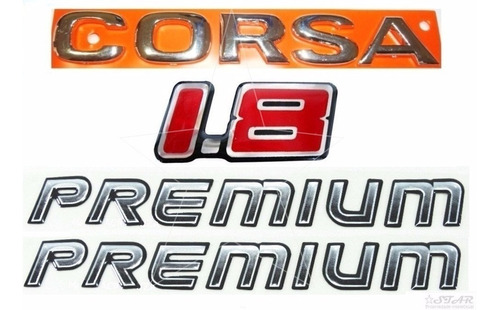 Emblemas Corsa Hatch 1.8 Premium - 03 À 07 - Modelo Original