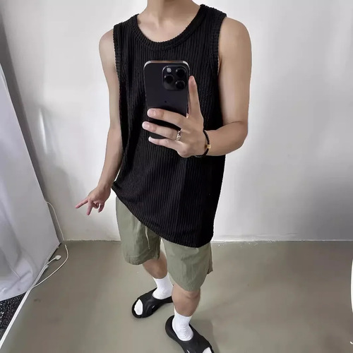 Camiseta Casual Holgada Sin Mangas Para Hombre, Camiseta De