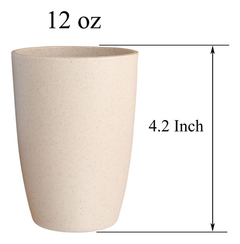 Copa Reutilizable De Paja De Trigo Luckyzone - Juego De Vaso