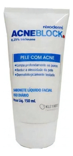 Sabonete Líquido Facial Acneblock Nixoderm 150ml Tipo de pele Pele Com Acne