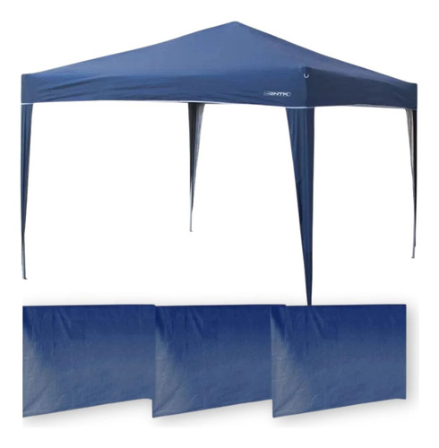 Tenda Gazebo Praia 3x3 M Sanfonada Com 3 Paredes Laterais