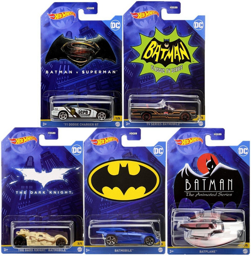 Imagen 2 de 2 de Hot Wheels Batman Themed Vehicles Set