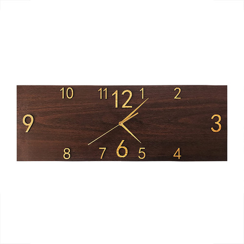 Marmoday Reloj De Pared Rectangular Silencioso De Madera, Fu