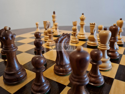 Juego Ajedrez Madera Profesional Piezas Yugoslavia Golden