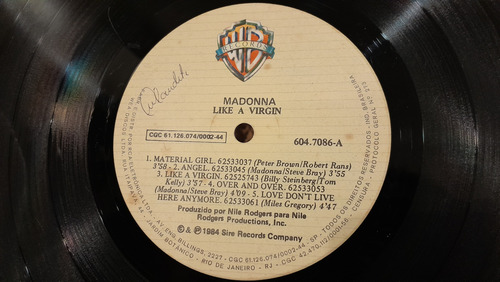 Madonna Like A Virgin Lp Vinilo 1984 Brasil Leer Descripcion Estándar (Usado)