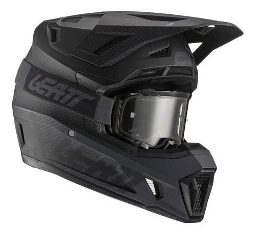 Capacete Leatt Moto 7.5 Com Óculos Preto Tamanho Do Capacete 59-60 L Cor Preto