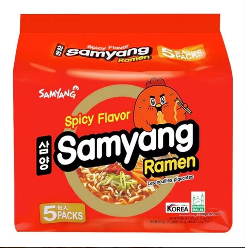 Ramen Coreano Samyang Spicy Paquete 5 Piezas