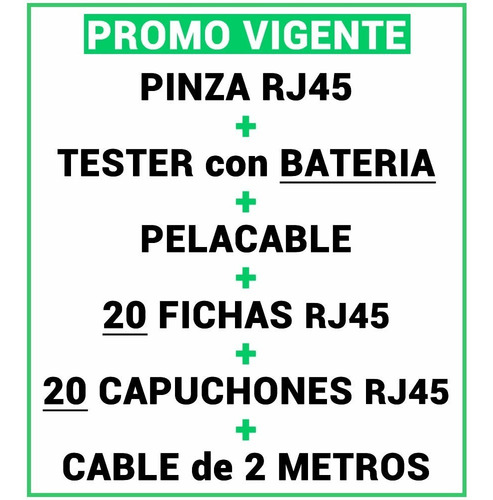 Imagen 2 de 8 de Pinza Crimpeadora + Pela Cable + 50 Fichas + Tester Rj45 Red