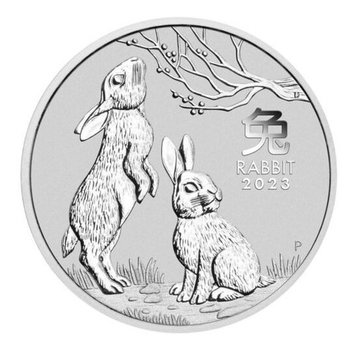 Moneda De Plata 999 Conejo Australia 2023 2onzas + Cápsula