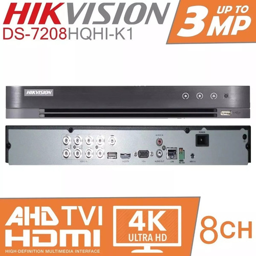 Dvr Hikvision 8ch 1080p Tvi Full Hd 4k 7208hqhi-k1 Martinez
