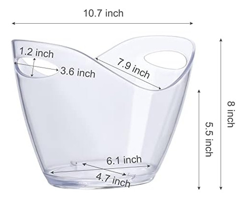 Asika Cubo De Hielo Cubo De Vino, Cubo De Plástico Acrílico