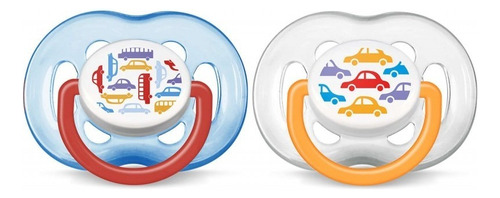 Chupeta de silicone Avent Libre Bpa X2 Autos Flores de 6 a 18 meses
