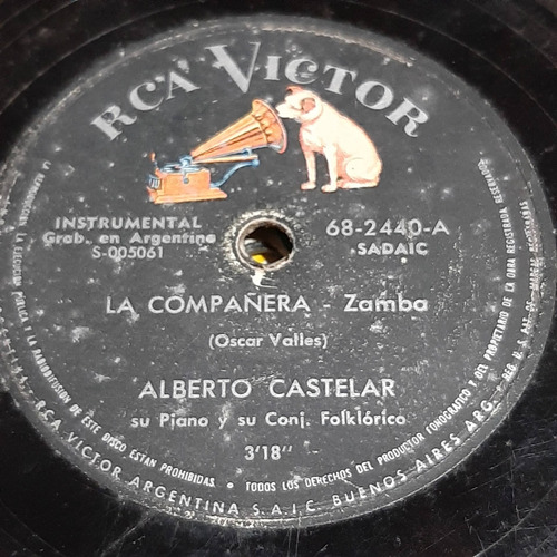 Pasta Alberto Castelar Piano Rca Victor C222