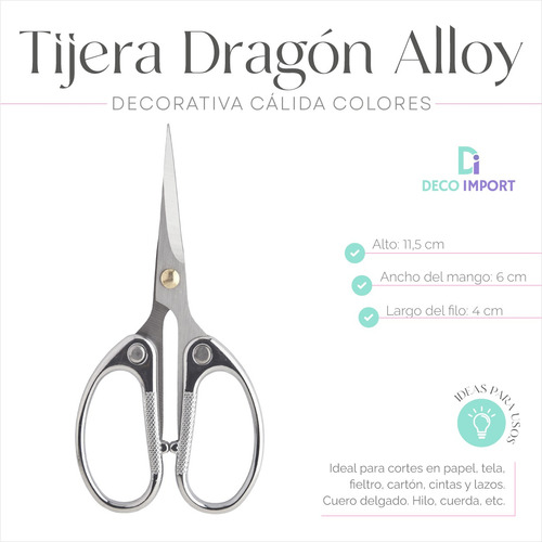 Tijera Manualidades Dragon Alloy Decorativa Calidad Colores