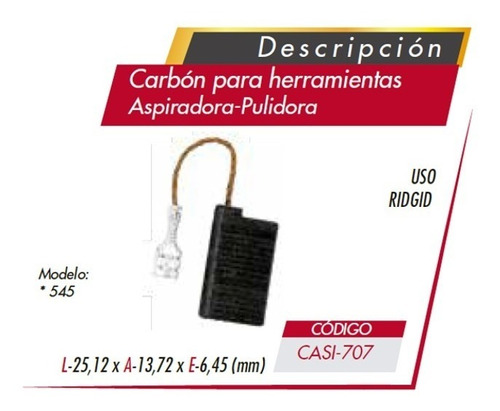 Carbon Aspiradora 545 Ridgid  Casi-707